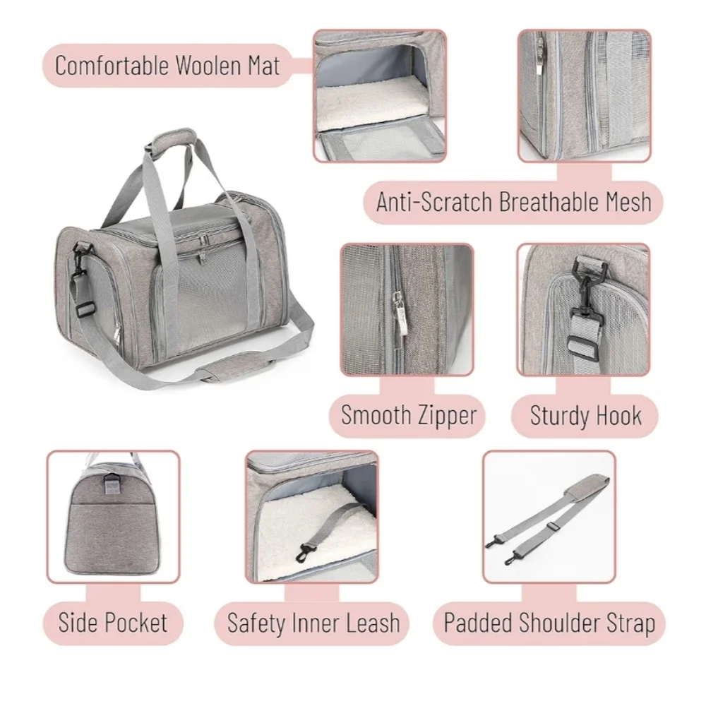 Gray Pet Travel Bag